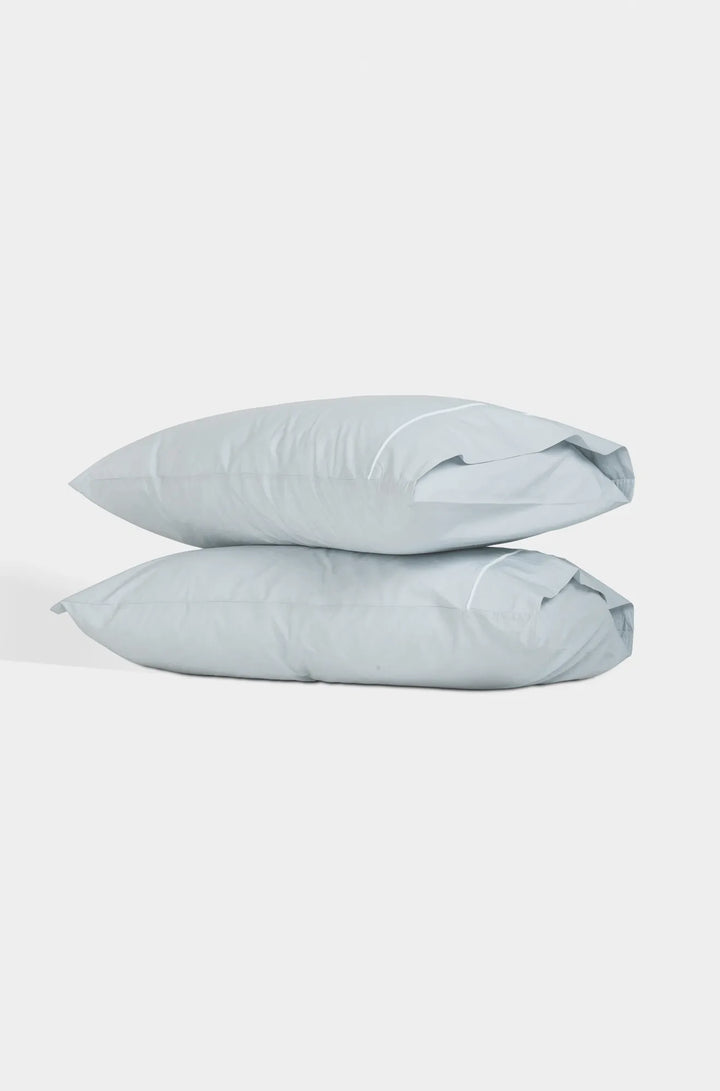 Classic Organic Percale Piped Pillowcase Set