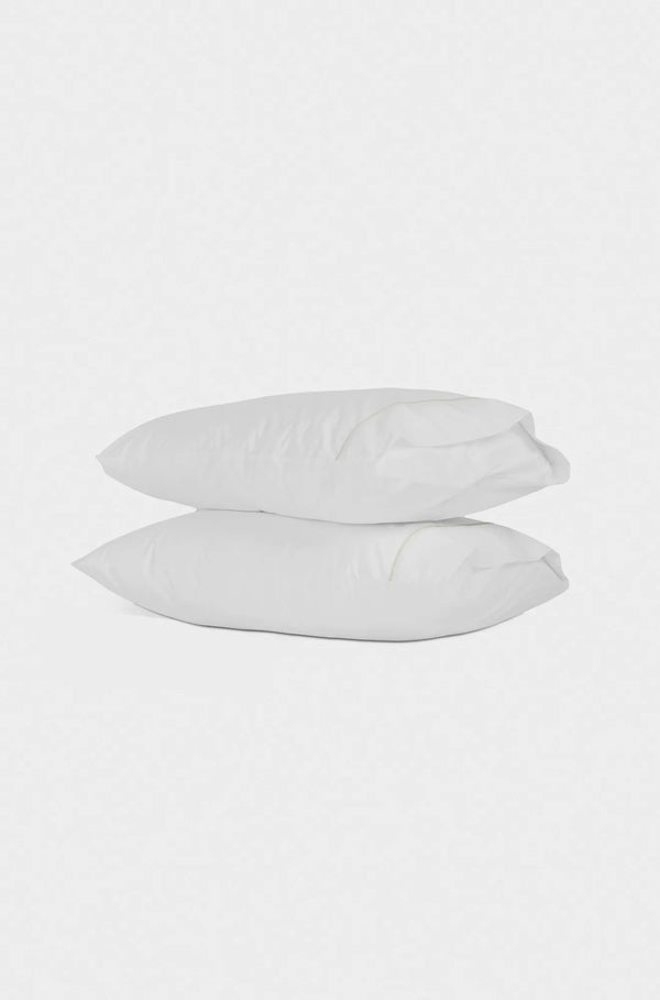 Classic Organic Percale Piped Pillowcase Set