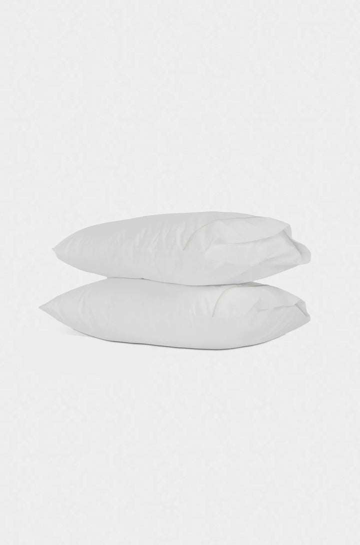 Classic Organic Percale Piped Pillowcase Set