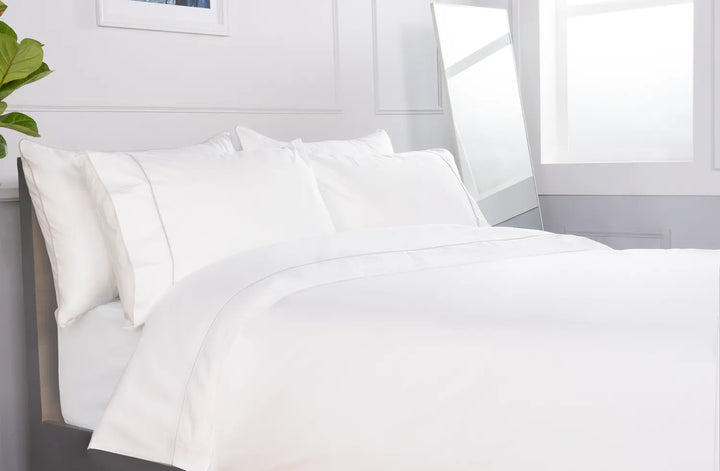 Classic Organic Percale Piped White/Grey