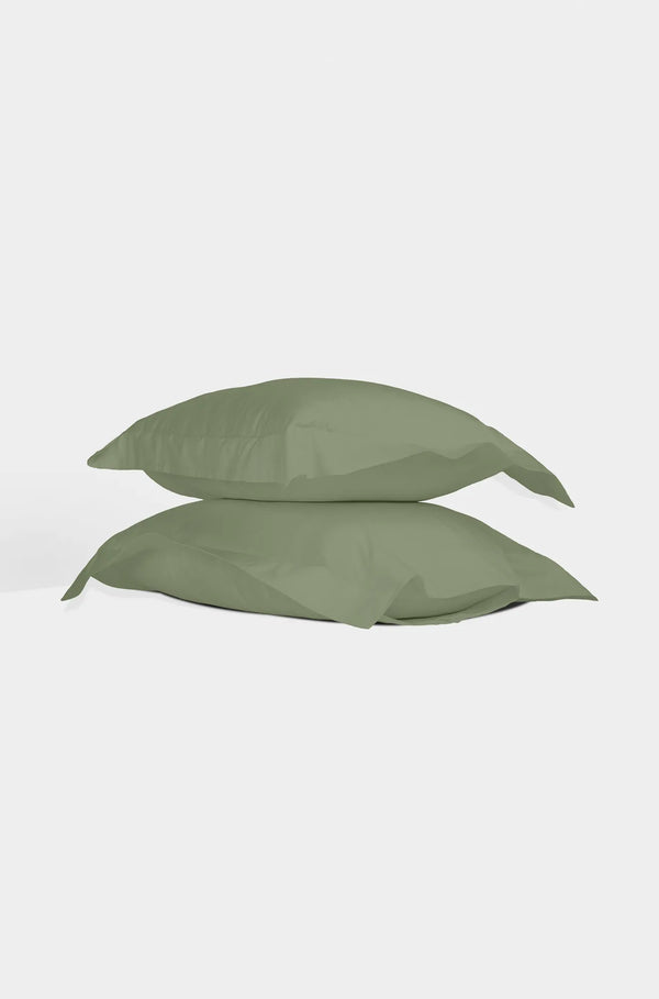 Luxury Organic Sateen Oxford Pillowcase Set Sage