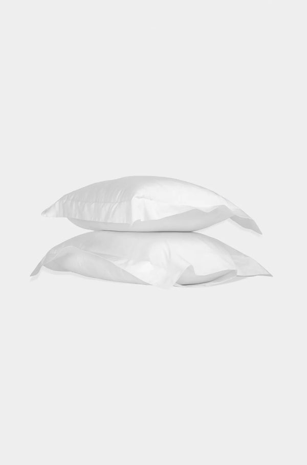 Luxury Organic Sateen Oxford Pillowcase Set White